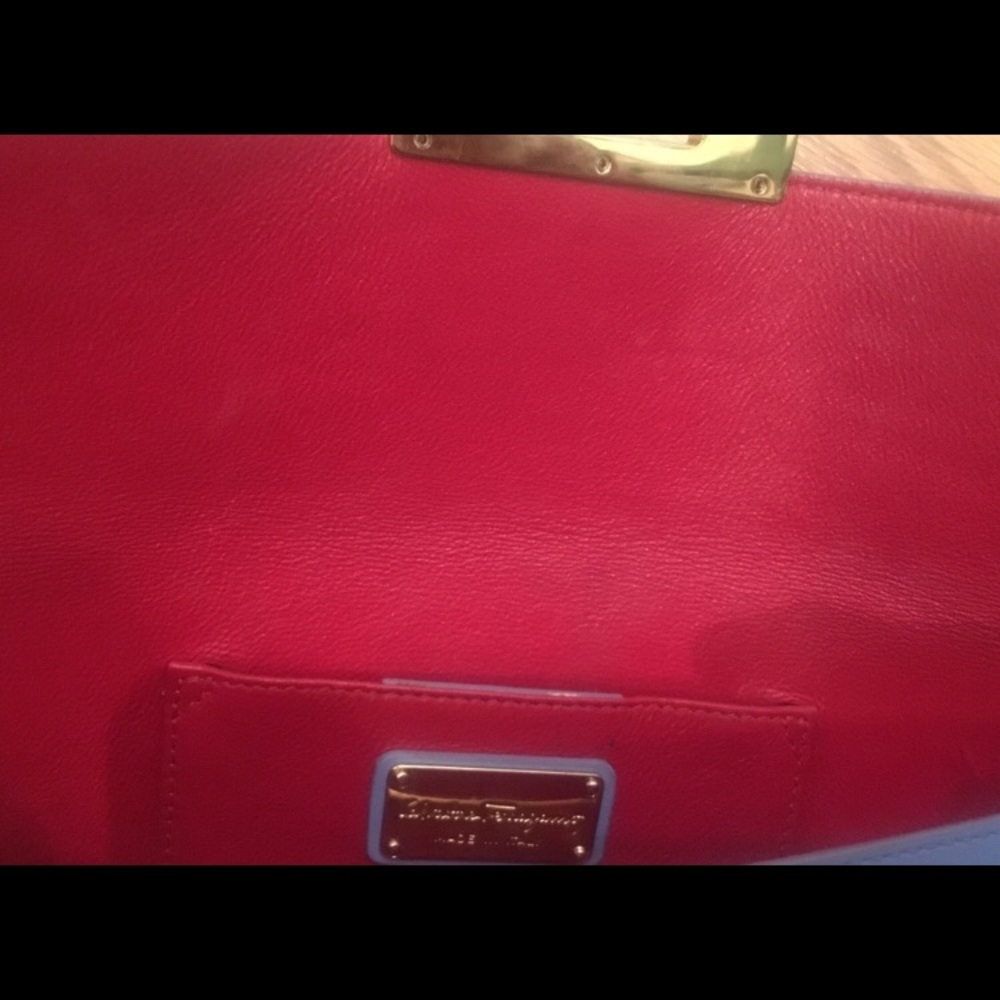 Salvatore Ferragamo blue afef clutch - Picture 6 of 8